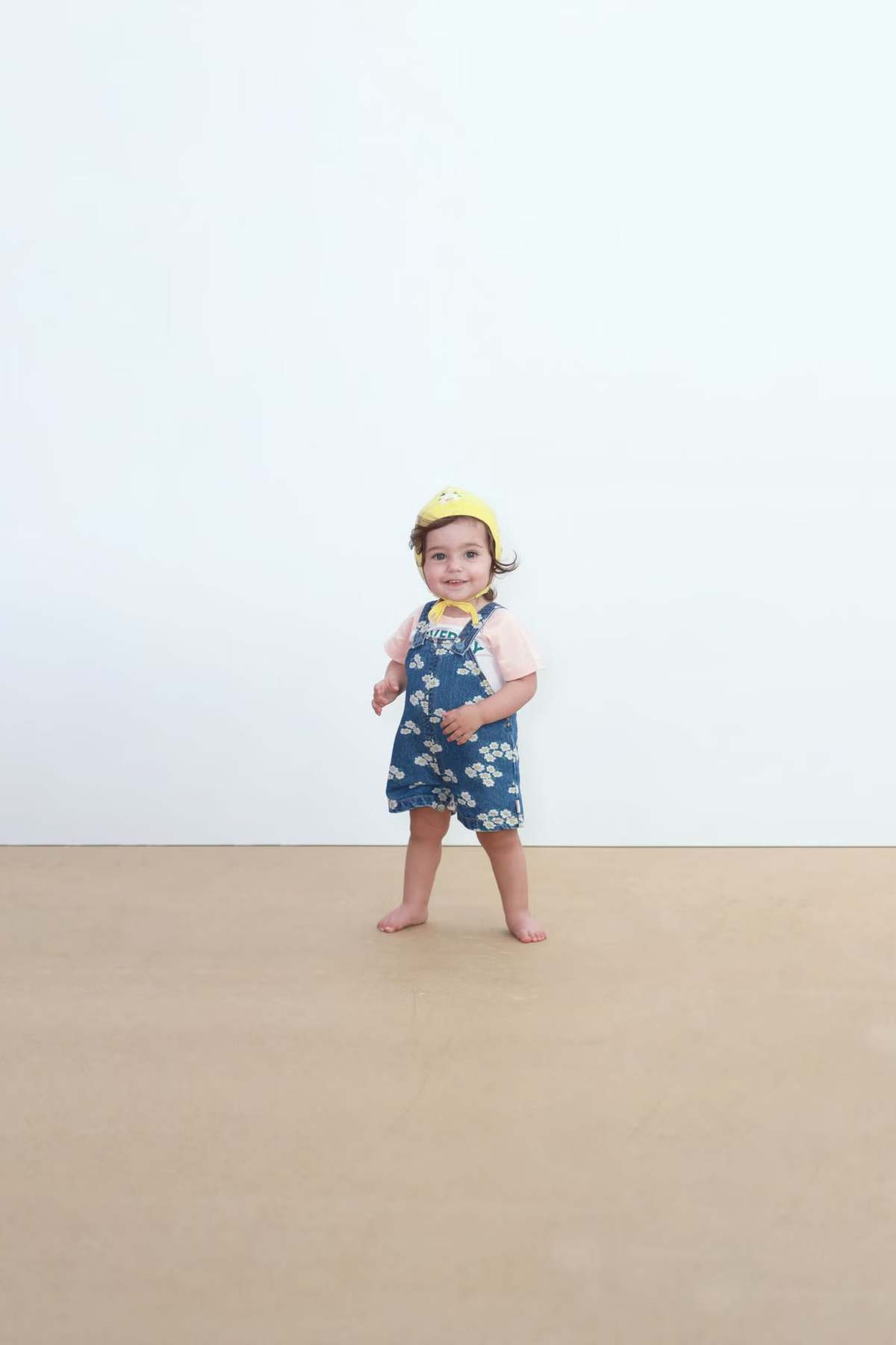 KIDS Tinycottons Blossoms Denim Short Dungaree - Image 1 of 4
