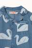 KIDS Tinycottons Swans Denim Jumpsuit - Thumbnail 2