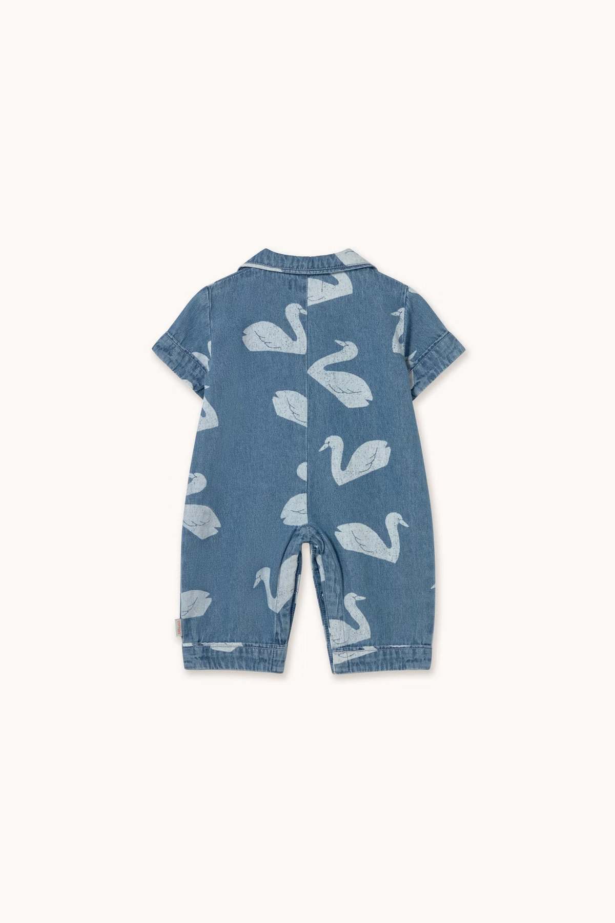 KIDS Tinycottons Swans Denim Jumpsuit - Image 3 of 4