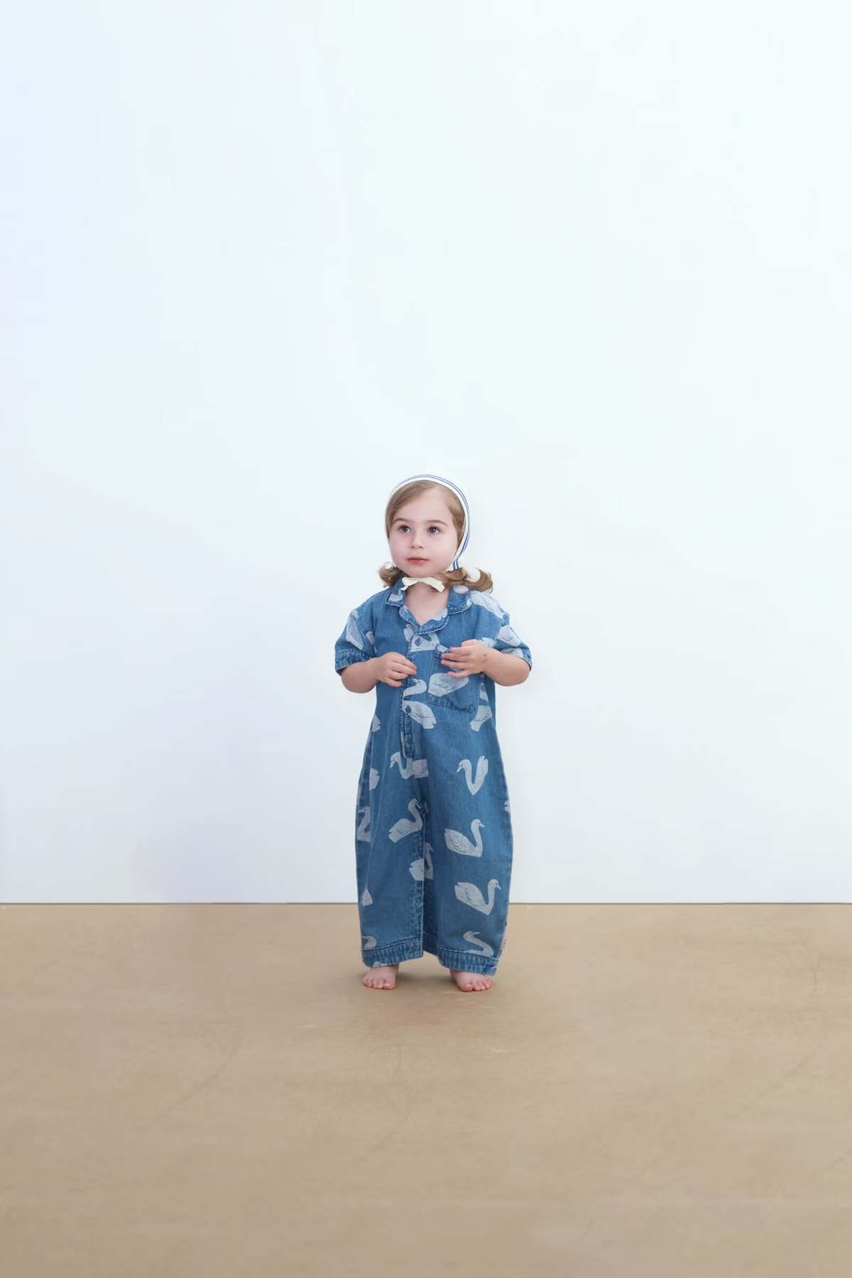 KIDS Tinycottons Swans Denim Jumpsuit - Image 4 of 4