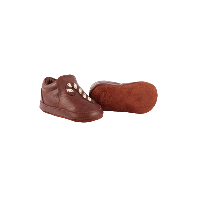 KIDS Donsje Ino Candy Cane Baby Shoes - Burgundy Classic Leather