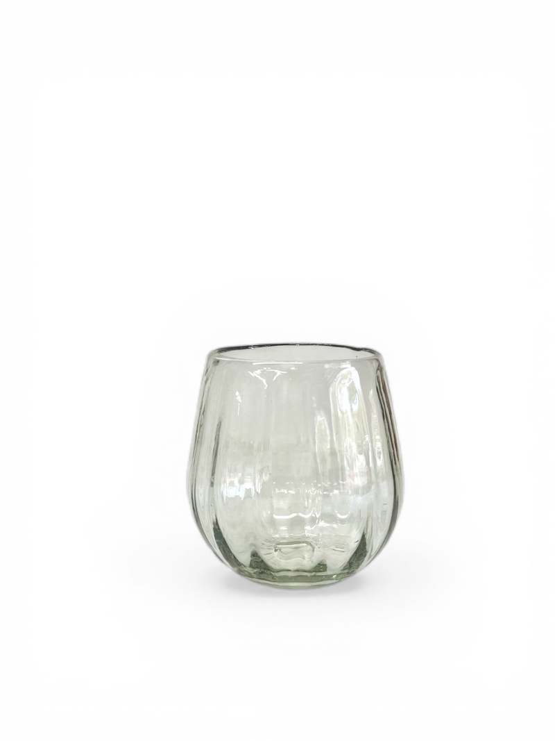 Villa Lua Home Handblown Oval Fluted Glass Set of 2