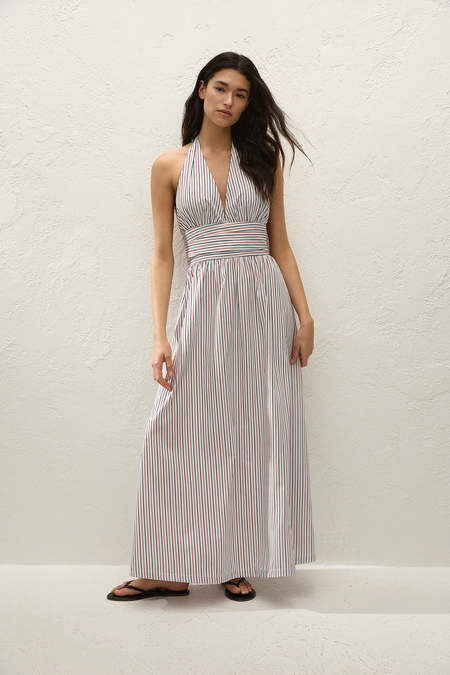 Faithfull The Brand Araceli Maxi Dress - Fiori Stripe Lemon | Garmentory