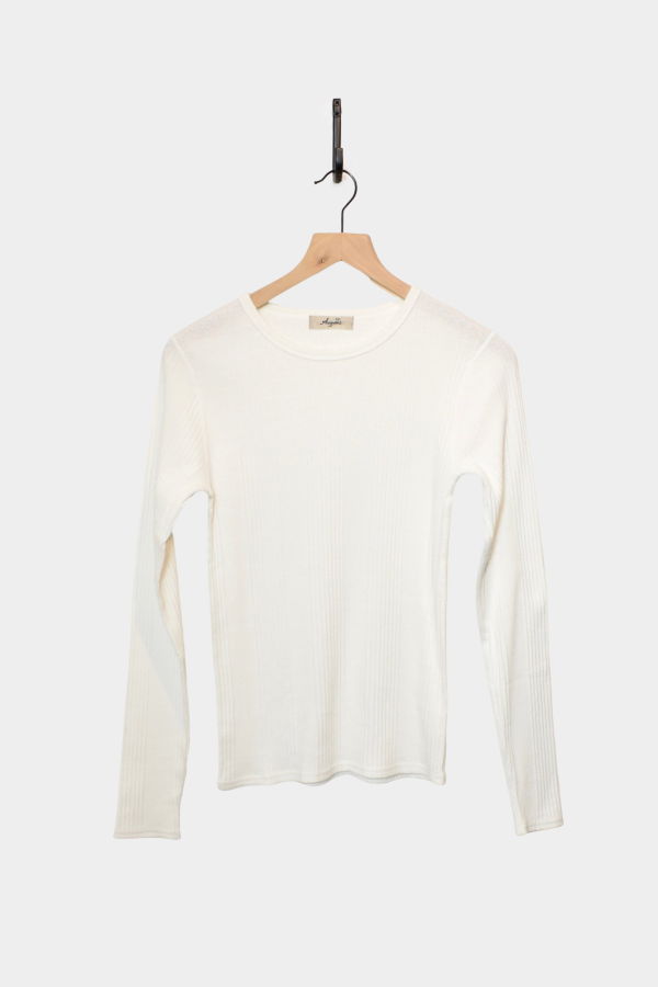 ICHI ANTIQUITES Rib Knit Pullover - White