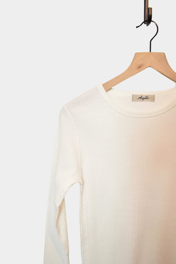 ICHI ANTIQUITES Rib Knit Pullover - White