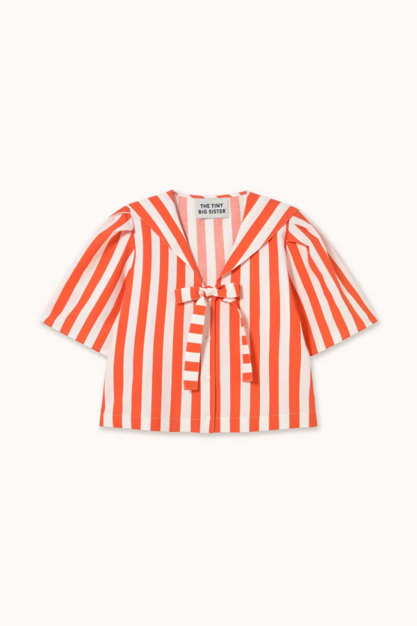 TINY BIG SISTER Striped Sailor Neck Blouse