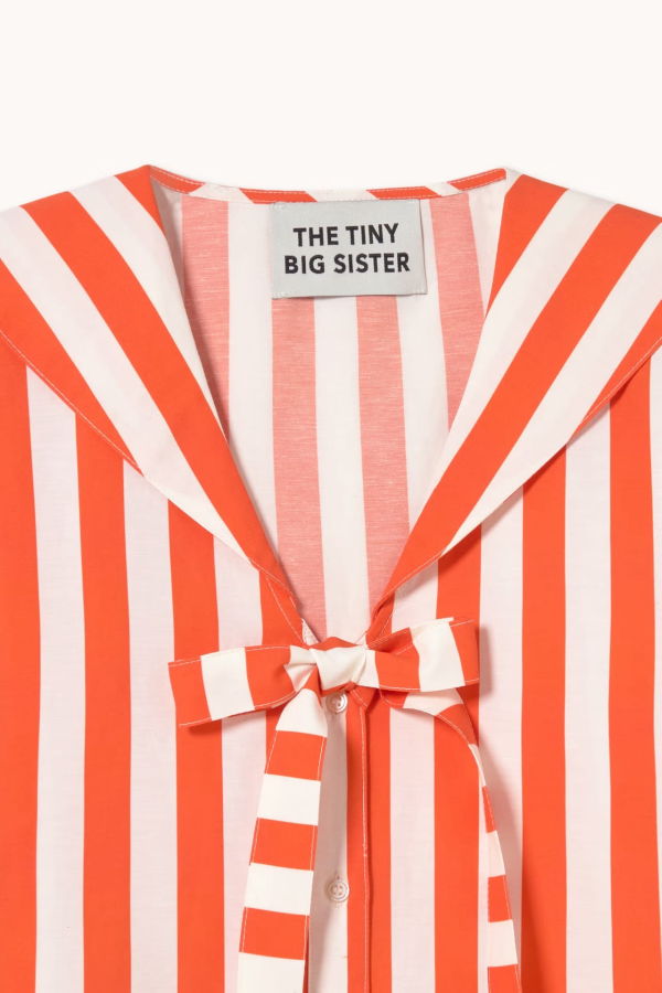TINY BIG SISTER Striped Sailor Neck Blouse