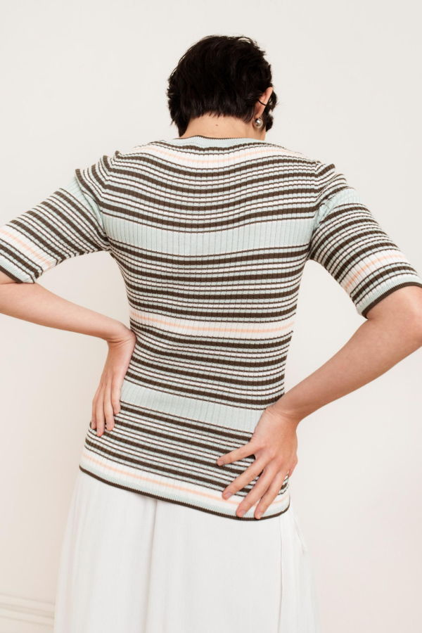 Paper Label Summer Stripe Shirt - Iceberg Green Stripe