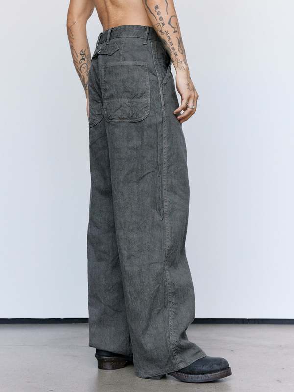 Taiga Takahashi LOT.222 Sumi Linen Cotton Painter Pants With