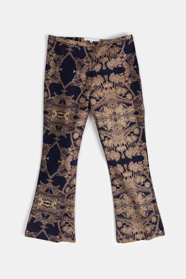 Erica Tanov Soren Cotton Pant Botanicus Pants - Navy/Gold