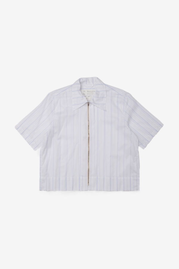 Camiel Fortgens Zip Shirt Light Shirting - White/Blue Stripe