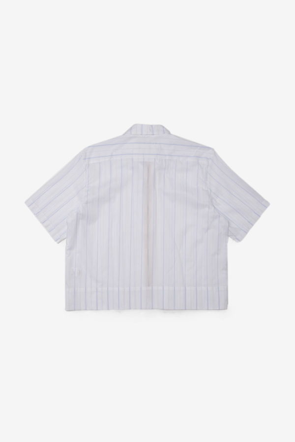 Camiel Fortgens Zip Shirt Light Shirting - White/Blue Stripe