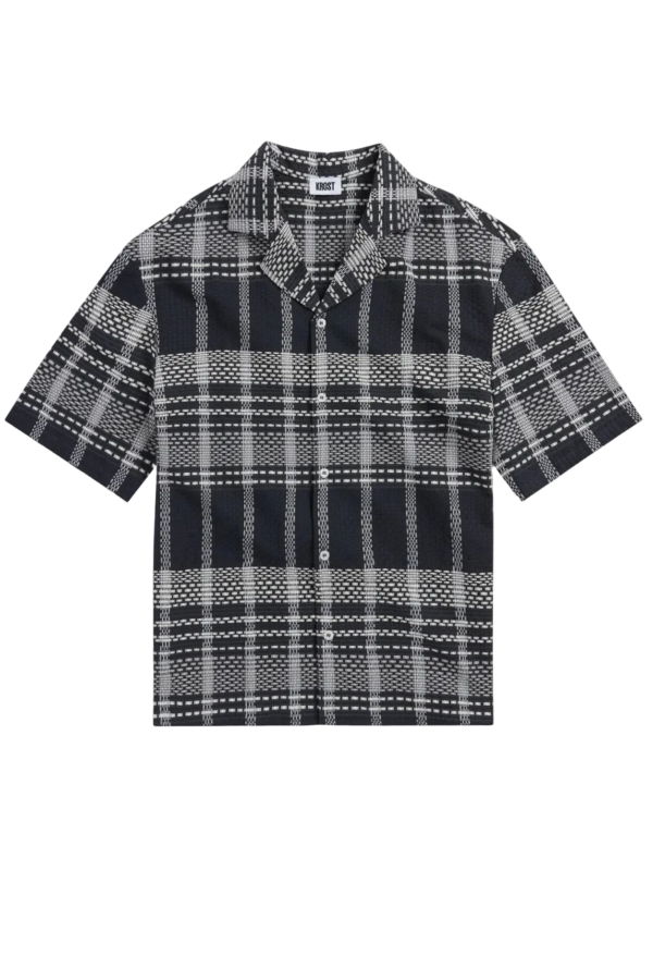 KROST Plaid Dash Bowling Shirt - Navy