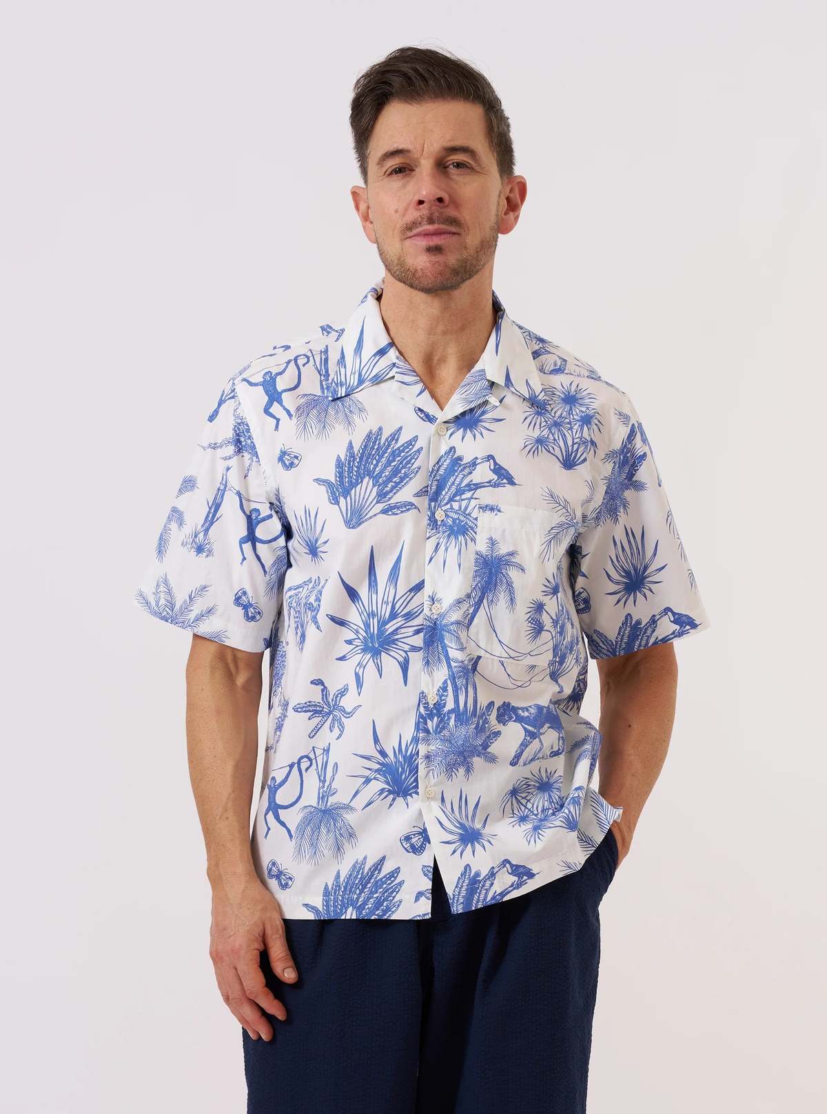 Universal Works Jungle Toile Poplin Camp Shirt - Image 1 of 6