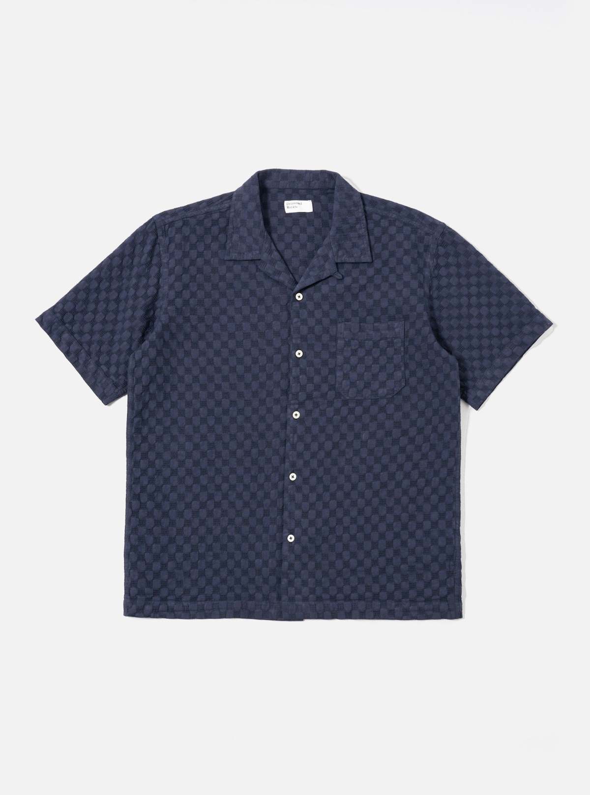 Universal Works Dot Waffle Road Shirt - Navy - Image 2 of 8