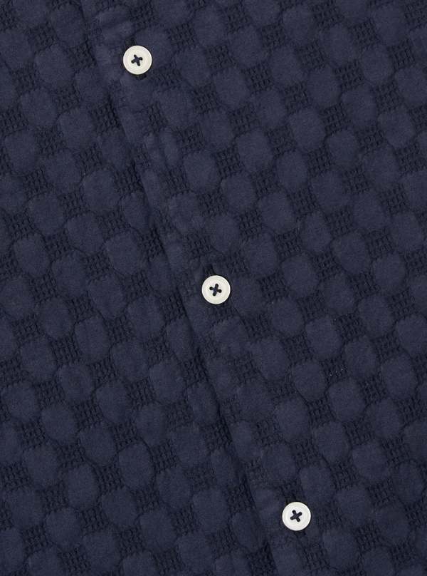 Universal Works Dot Waffle Road Shirt - Navy
