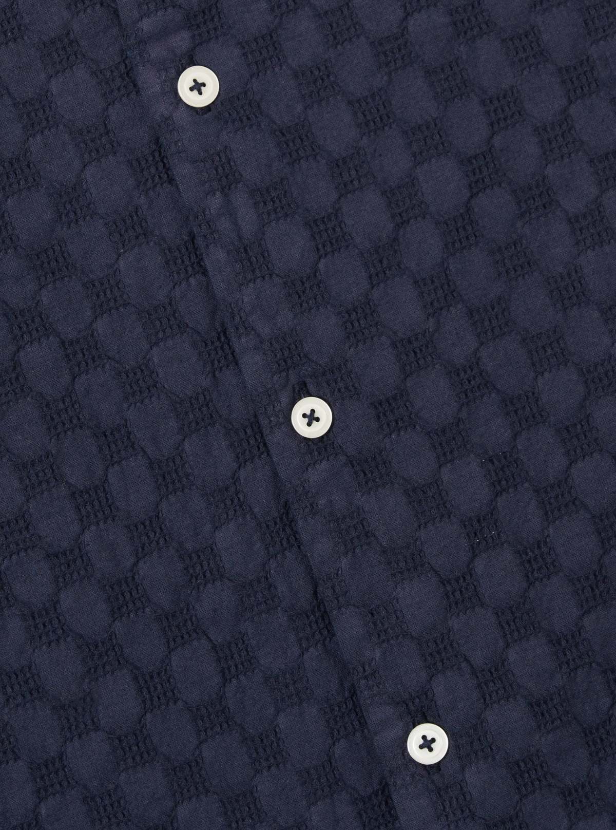 Universal Works Dot Waffle Road Shirt - Navy - Image 7 of 8