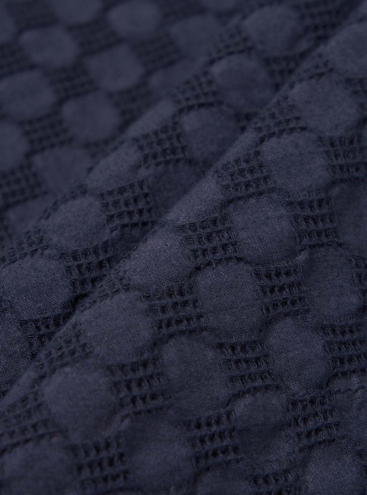 Universal Works Dot Waffle Road Shirt - Navy - Image 8 of 8