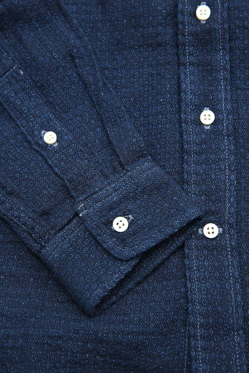 GRAPH ZERO Standard Button-Down L/S Shirt - Indigo