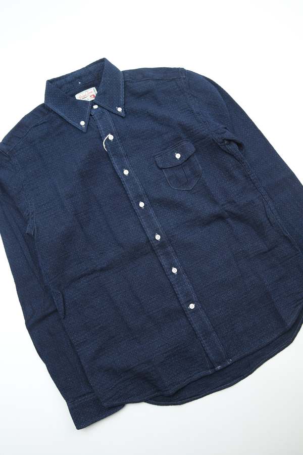 GRAPH ZERO Standard Button-Down L/S Shirt - Indigo