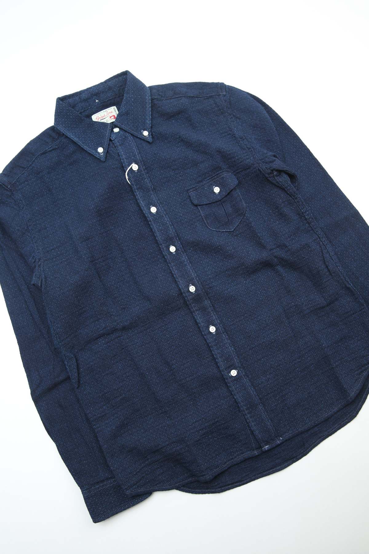 GRAPH ZERO Standard Button-Down L/S Shirt - Indigo - Image 7 of 11