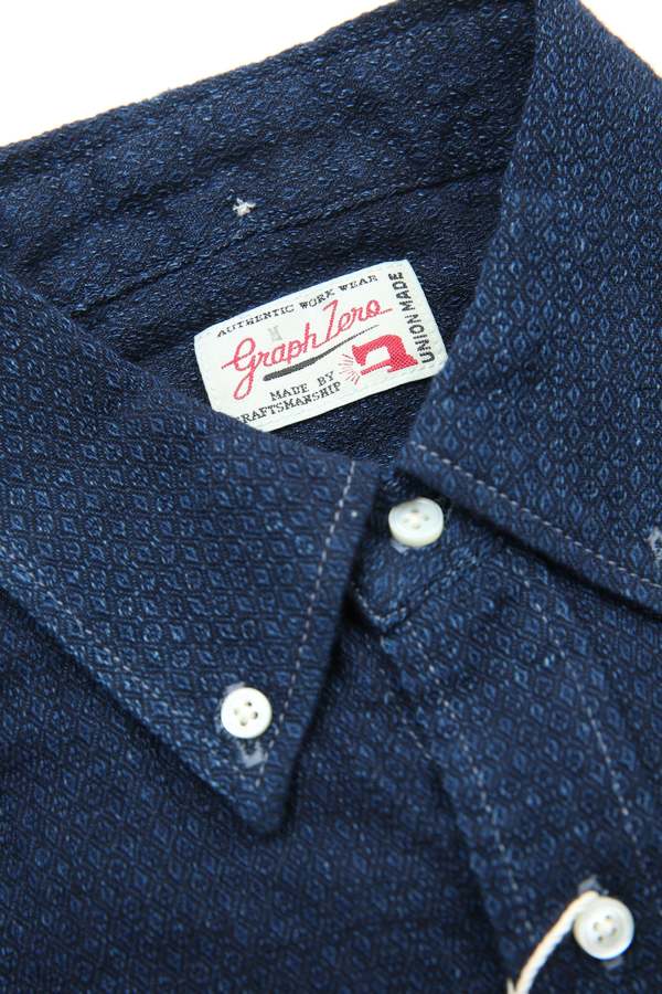 GRAPH ZERO Standard Button-Down L/S Shirt - Indigo