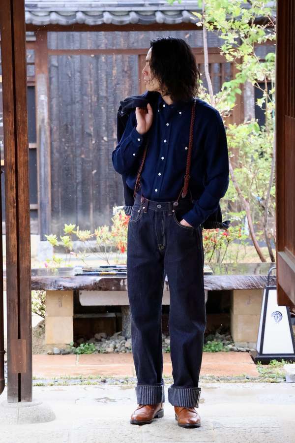 GRAPH ZERO Standard Button-Down L/S Shirt - Indigo