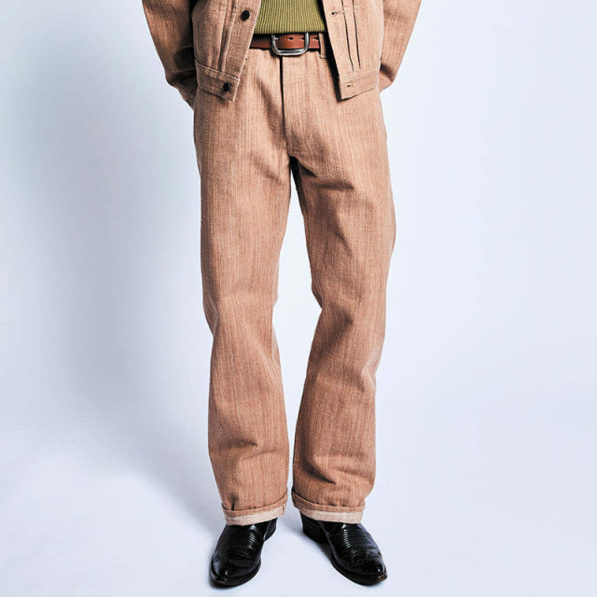 Studio D'Artisan [SP-110S] "Kaki-Kyoku" 45th Anniversary 16oz Kakishibu Selvedge Denim Jeans - Image 1 of 10