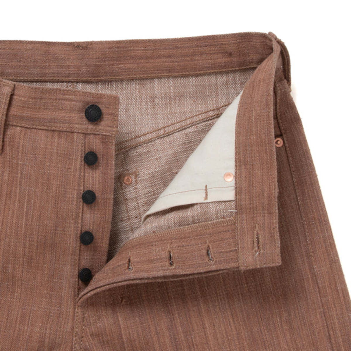 Studio D'Artisan [SP-110S] "Kaki-Kyoku" 45th Anniversary 16oz Kakishibu Selvedge Denim Jeans - Image 9 of 10