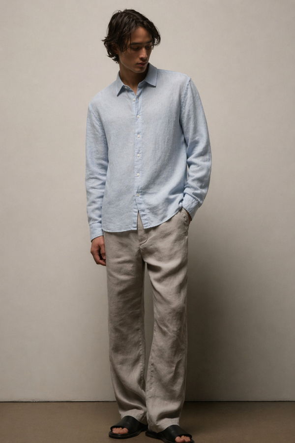 James Perse Lightweight Linen Shirt - Memory Pigment