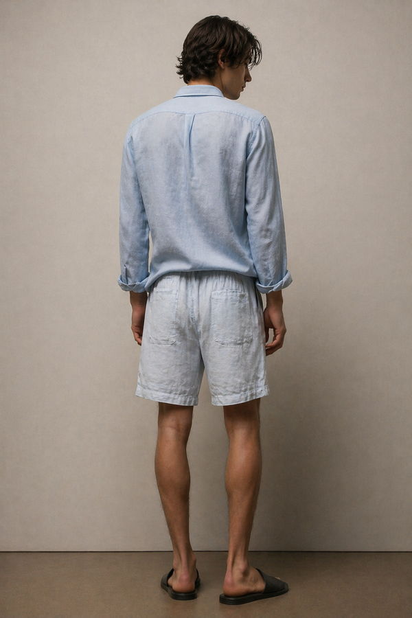 James Perse Lightweight Linen Short in Memory Pigment