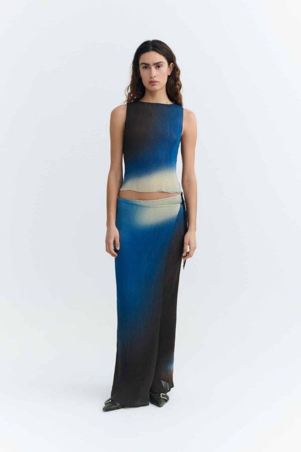 Thinking MU Pauline Glass Pleated Skirt - Multicolour