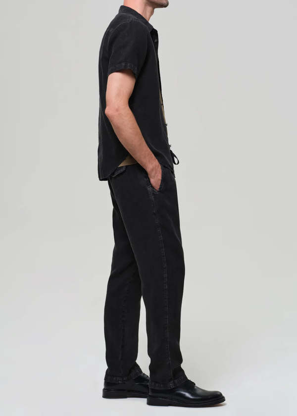 Citizens of Humanity Drawstring Deck Linen Pants - Washed Black