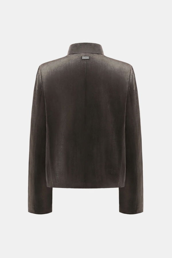 Team Wang Reset Velvet Stand-Collar Jacket - Dark Brown