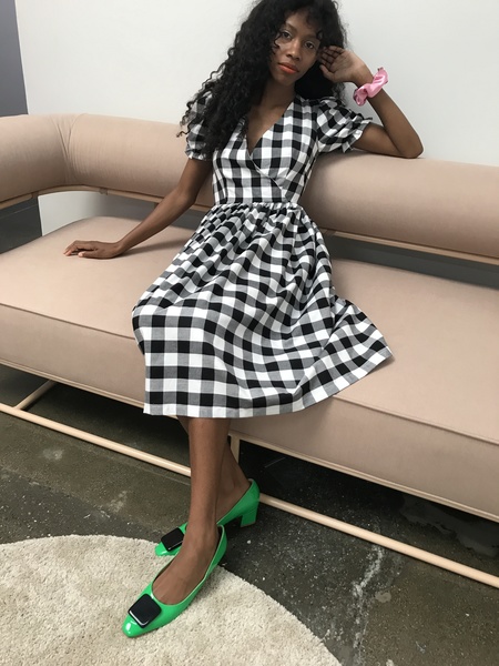 Lisa Says Gah For Garmentory | Topanga Midi Dress - Black + White Gingham