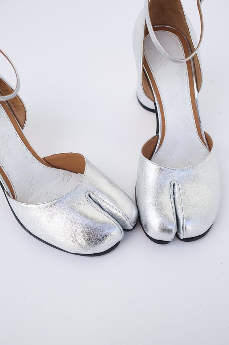 maison margiela Tabi Mary Jane Heel - Silver | Garmentory 