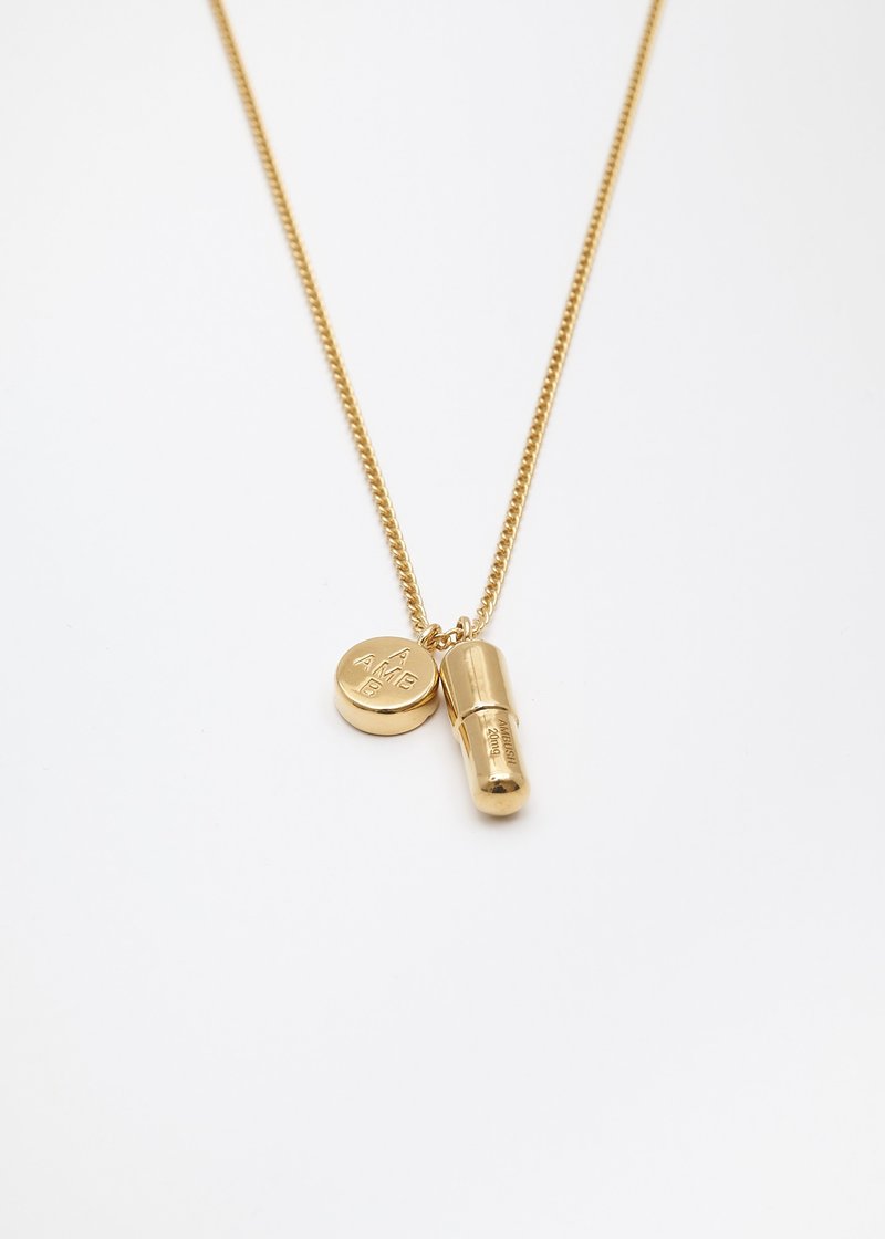 AMBUSH SMILEY CHARM NECLACE ゴールド