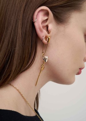 Ambush Rose Charm Earring - Gold | Garmentory