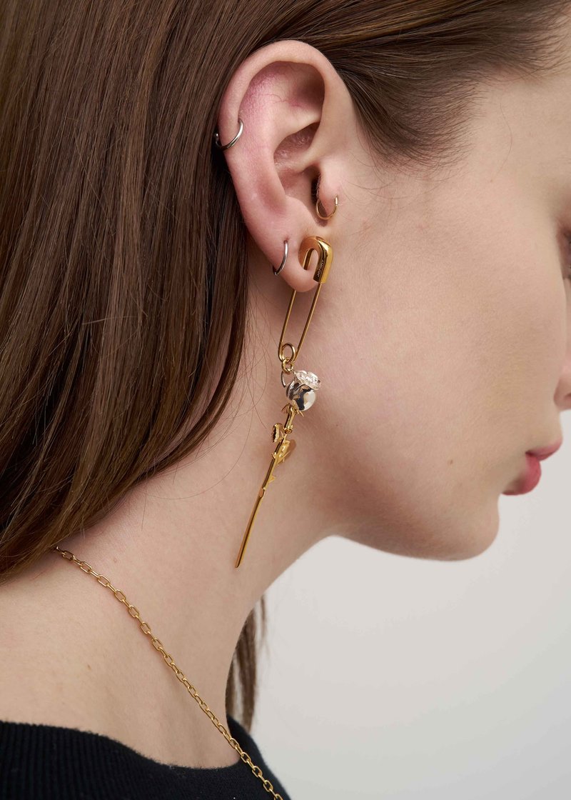 Ambush Rose Charm Earring - Gold | Garmentory
