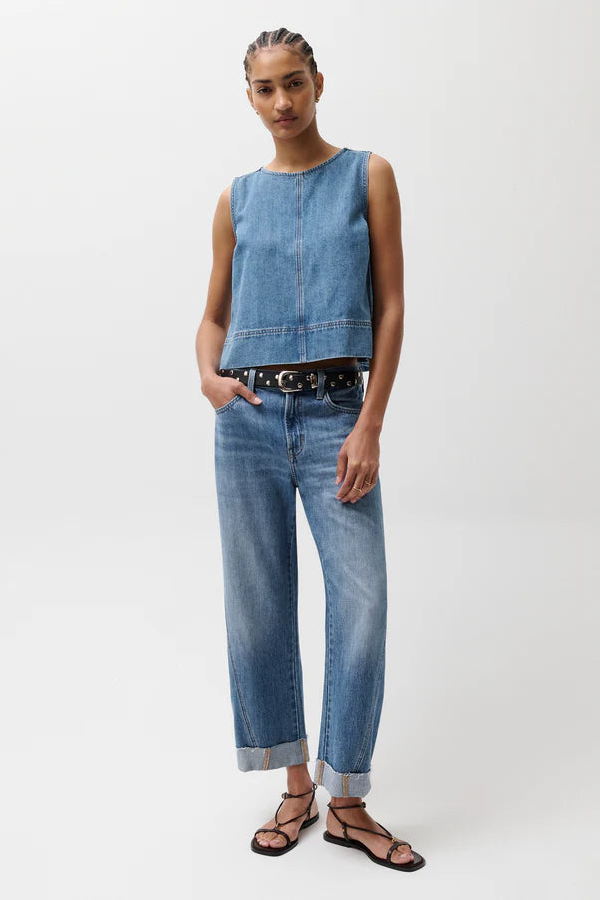 Pistola Kacey Mid Rise Cuffed Boyfriend Jean