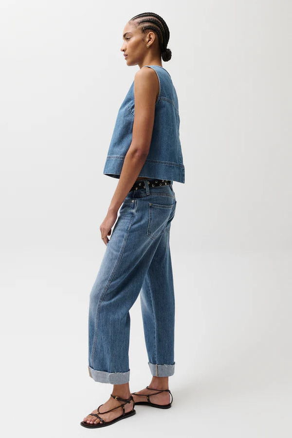 Pistola Kacey Mid Rise Cuffed Boyfriend Jean