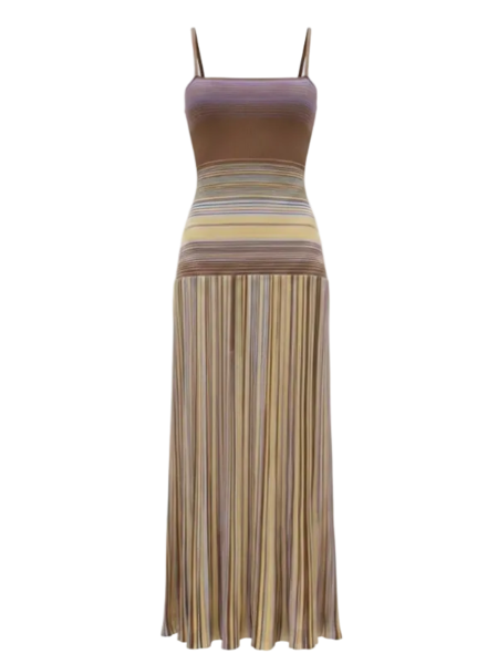 knee length dresses for ladies Faithfull the Brand Laureles Midi Dress in Akaia Strripe Green  Coco & Lola