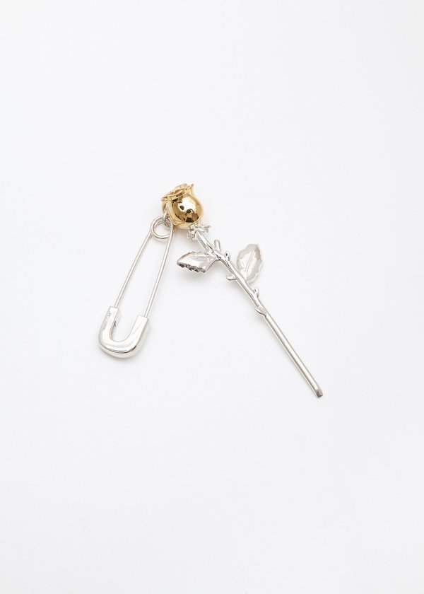 Ambush Rose Charm Earring - Silver | Garmentory