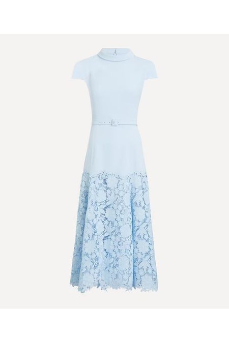 Self-Portrait Lace Midi Dress - Navy | Garmentory