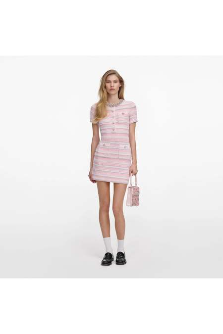 Self-Portrait Lurex Knitted Mini Dress - Blue | Garmentory