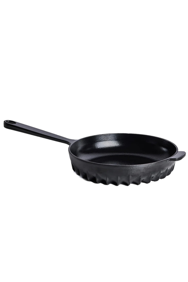 FIREUP Cookware Rapid Heat Enameled Cast Iron Frying Pan with Lid, 10 In. - Caviar Black