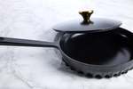 FIREUP Cookware Rapid Heat Enameled Cast Iron Frying Pan with Lid, 10 In. - Caviar Black - Thumbnail 3