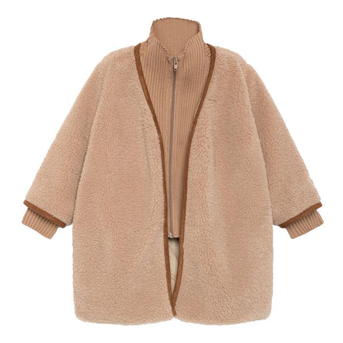 kids Bobo Choses Faux Fur Coat - Brown 