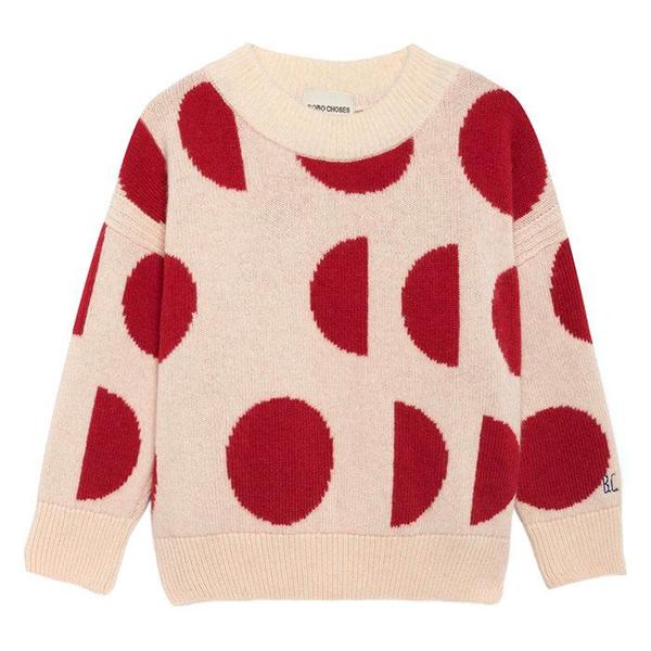 kids Bobo Choses Merino Wool Moon Print Sweater - Cream/Red kids Bobo Choses Merino Wool Moon Print Sweater - Cream/Red