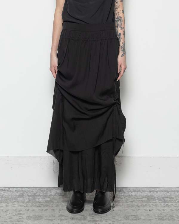 Professor.E Cotton Pleated Midi Skirt
